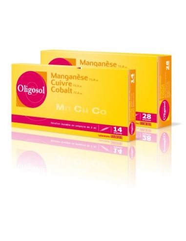 Oligosol Manganeso Cobre Cobalto 28 ampollas de 2ml Labcatal