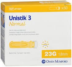 UNISTIK 3 NORMAL 100 LANCETAS DE SEGURIDAD