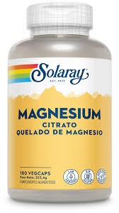 SOLARAY MAGNESIUM CITRATO QUELADO DE MAGNESIO 180CAP