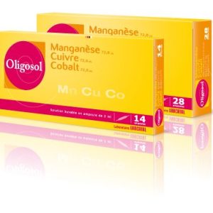 Oligosol Manganeso Cobre Cobalto 28 ampollas de 2ml Labcatal